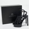 Black Leather Greca Cage Platform Sandals thumbnail 7
