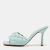 Light Blue Quilted Leather Lido Slide Sandals thumbnail 3
