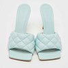 Light Blue Quilted Leather Lido Slide Sandals thumbnail 5