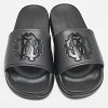 Black Rubber Logo Flat Slides thumbnail 4