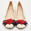 Cream Leather Web Bow Rose Detail Ballet Flats thumbnail 6