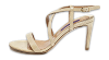 Beige Patent Leather Crisscross Ankle Strap Sandals thumbnail 0