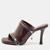 Burgundy Quilted Leather Double Zip Heel Mules thumbnail 2