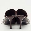 Burgundy Quilted Leather Double Zip Heel Mules thumbnail 5