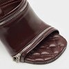 Burgundy Quilted Leather Double Zip Heel Mules thumbnail 7