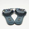 Multicolor Metallic Leather Woven Bow Flat Slide Sandals thumbnail 6