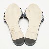 Multicolor Metallic Leather Woven Bow Flat Slide Sandals thumbnail 8