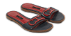 Navy Blue Leather Slide Sandals thumbnail 0