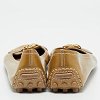 Beige Patent Leather Oxford Ballet Flats thumbnail 6