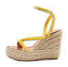 Yellow Patent Leather Mafaldina Zeppa Wedge Ankle Strap Sandals thumbnail 0