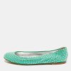 GIU Green Suede Crystal Embellished Ballet Flats Size 39 thumbnail 1