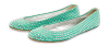 GIU Green Suede Crystal Embellished Ballet Flats Size 39 thumbnail 0