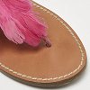 Brown/Pink Feather and Leather Flat Sandals thumbnail 2
