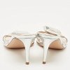 Silver Leather Crystal Embellished Jaipur Sandals thumbnail 5