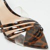 Transparent/Brown Patent Leather and PVC Elle Slide Sandals thumbnail 3