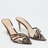 Transparent/Brown Patent Leather and PVC Elle Slide Sandals thumbnail 5
