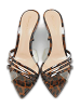 Transparent/Brown Patent Leather and PVC Elle Slide Sandals thumbnail 0