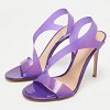 Purple PVC Metropolis Ankle Strap Sandals thumbnail 0