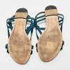 Dark Green Patent Leather Crossing Logo Flat Sandals thumbnail 3