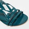 Dark Green Patent Leather Crossing Logo Flat Sandals thumbnail 5