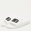White Rubber BB Pool Slide Sandals thumbnail 1