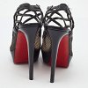 Black Leather and Mesh Strappy Platform Slingback Sandals thumbnail 5