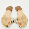 Silver Leather Flowerland Embellished Flat Slide Sandals thumbnail 2