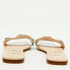 Silver Leather Flowerland Embellished Flat Slide Sandals thumbnail 5