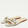 Silver Leather Flowerland Embellished Flat Slide Sandals thumbnail 9