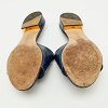 Navy Blue Croc Embossed Leather Martine Flat Slide Sandals thumbnail 1