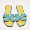 Blue Twisted Metallic Cord Oran Flat Slide Sandals thumbnail 1