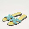Blue Twisted Metallic Cord Oran Flat Slide Sandals thumbnail 3