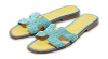 Blue Twisted Metallic Cord Oran Flat Slide Sandals thumbnail 0