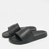 Black Rubber Logo Flat Slide Sandals thumbnail 1