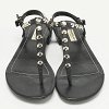 Black Leather Arena Thong Flats thumbnail 6