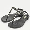 Black Leather Arena Thong Flats thumbnail 7
