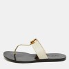 Cream Leather GG Marmont Thong Slide Flats thumbnail 2