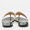 Cream Leather GG Marmont Thong Slide Flats thumbnail 6