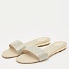 Light Gold Satin Crystals Embellished Flat Slides thumbnail 2