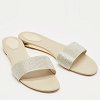Light Gold Satin Crystals Embellished Flat Slides thumbnail 4