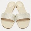 Light Gold Satin Crystals Embellished Flat Slides thumbnail 5