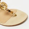 Beige Lizard Embossed Leather Crystal Embellished Thong Flat Sandals thumbnail 1