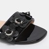 Black Patent Leather Flower Stud Flat Slides thumbnail 4