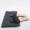 Black Patent Leather Flower Stud Flat Slides thumbnail 8