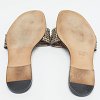 Black Leather Crystal Embellished Leather Flat Slides thumbnail 7