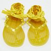 Yellow Fabric and Rubber Rockstud Thong Ankle Wrap Flats thumbnail 2