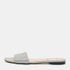 Grey Satin Logo Embroidered Flat Slides thumbnail 2