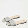 Grey Satin Logo Embroidered Flat Slides thumbnail 3