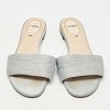 Grey Satin Logo Embroidered Flat Slides thumbnail 4