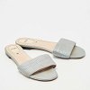 Grey Satin Logo Embroidered Flat Slides thumbnail 5